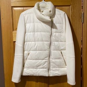 Active by Old Navy Women Ivory White Puffer Jacket